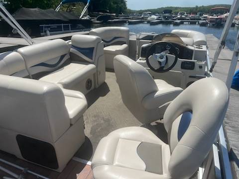 interior shot of seating and helm