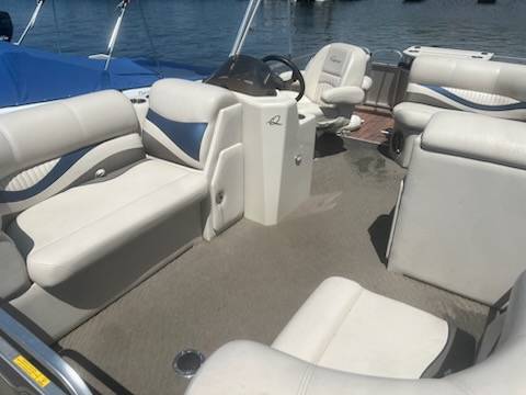 interior of boat. white and gray
